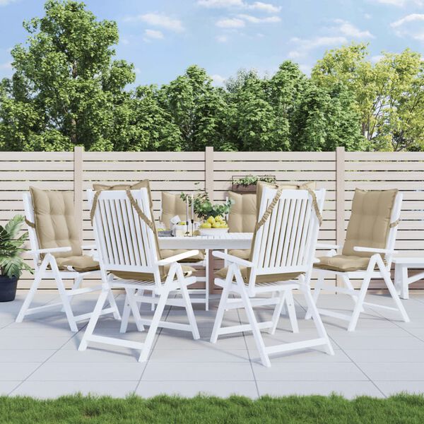 vidaXL Podušky na židli s vysokým opěradlem 6 ks béžové látka oxford