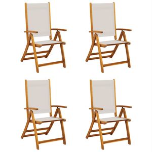 vidaXL Skl&aacute;dac&iacute; zahradn&iacute; židle 4 ks masivn&iacute; ak&aacute;ciov&eacute; dřevo a textilen