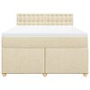 vidaXL Box spring postel s matrac&iacute; kr&eacute;mov&aacute; 160x200 cm textil