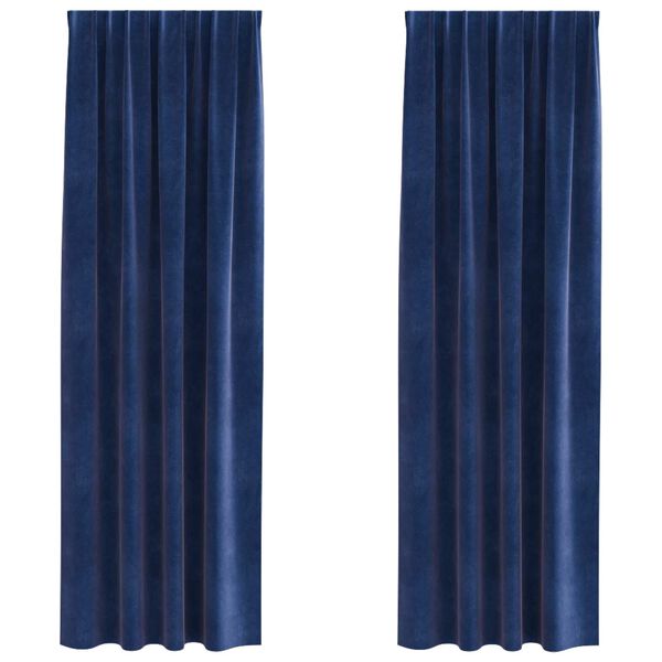 vidaXL Zatemňovac&iacute; z&aacute;věsy 2 pcs Tmavě modr&aacute; 140 x 225 cm samet