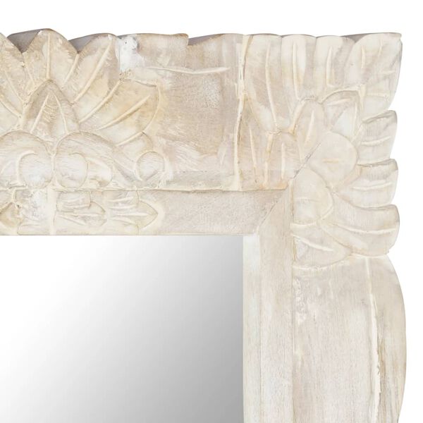 vidaXL Zrcadlo bílé 110 x 50 cm masivní mangovníkové dřevo