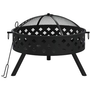 vidaXL Ohni&scaron;tě s pohrab&aacute;čem 58 cm XXL ocel