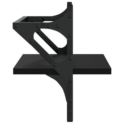 vidaXL Nástěnné police s tyčemi 2 ks černé 40 x 25 x 30 cm