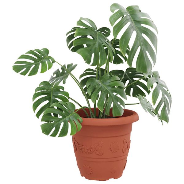 vidaXL Kulat&yacute; květin&aacute;č 6 pcs Cihlově červen&aacute; &Oslash; 26 x 21.5 cm Plast