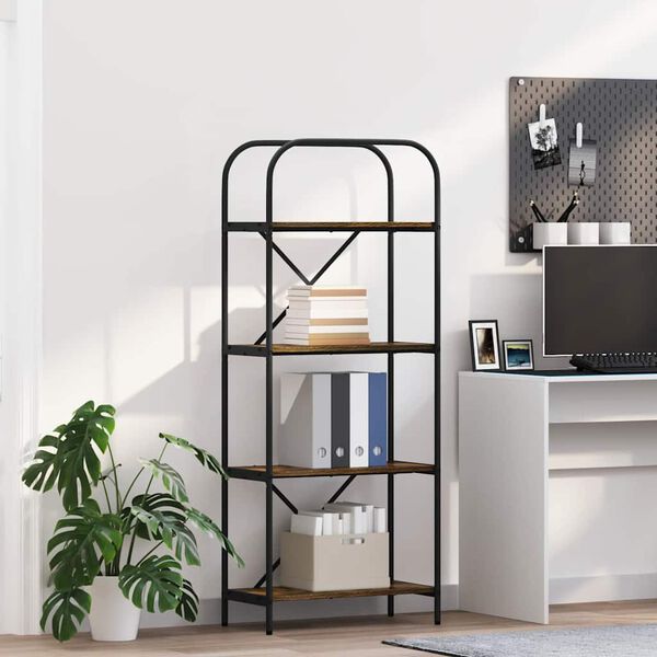 vidaXL Knihovna Kouřov&yacute; dub 60 x 30 x 146 cm Kompozitn&iacute; dřevo