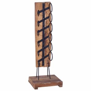 vidaXL Stojan na v&iacute;no na 6 lahv&iacute; 35 x 35 x 100 cm masivn&iacute; teakov&eacute; dřevo