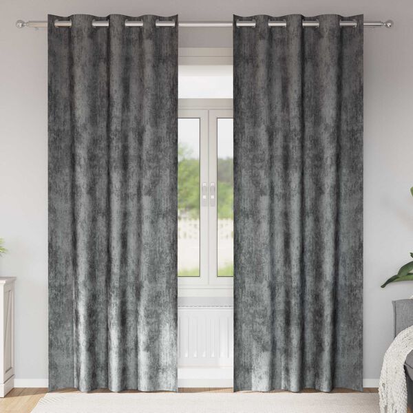 vidaXL Sametov&eacute; z&aacute;věsy se z&aacute;clonami 2 pcs &Scaron;ed&aacute; 245 x 140 cm samet