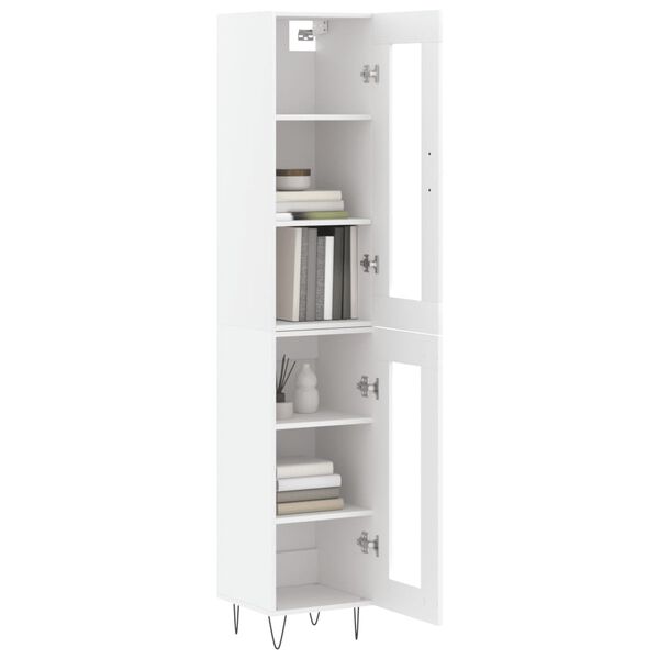 vidaXL Skř&iacute;ň highboard b&iacute;l&aacute; 34,5 x 34 x 180 cm kompozitn&iacute; dřevo
