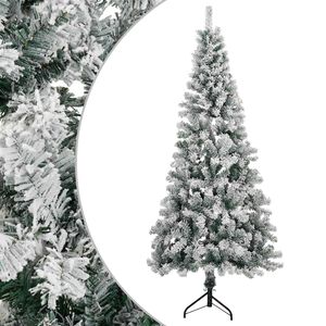 vidaXL Uměl&yacute; v&aacute;nočn&iacute; stromeček 180 cm PVC a ocel Zelen&aacute; a b&iacute;l&aacute;