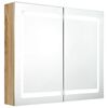 vidaXL LED koupelnov&aacute; skř&iacute;ňka se zrcadlem dub 80 x 12 x 68 cm