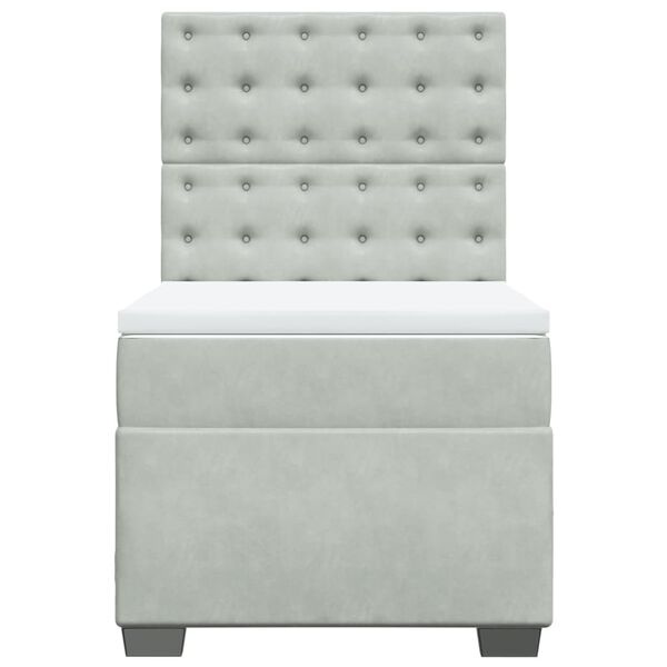 vidaXL Box spring postel s matrac&iacute; světle &scaron;ed&aacute; 100x200 cm samet