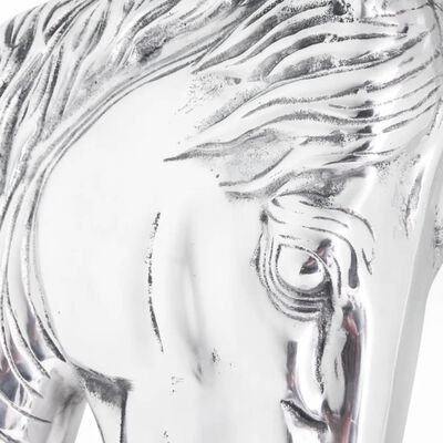 vidaXL Koňská hlava, nástěnná dekorace hliníková stříbrná