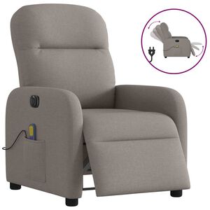 vidaXL Elektrick&eacute; mas&aacute;žn&iacute; polohovac&iacute; křeslo taupe textil