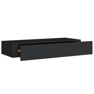vidaXL N&aacute;stěnn&aacute; police se z&aacute;suvkou čern&aacute; 60 x 23,5 x 10 cm MDF