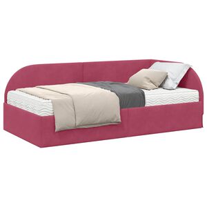 vidaXL Rohov&yacute; r&aacute;m postele s matrac&iacute; 2 ks V&iacute;no Červen&eacute; 80 x 200 cm