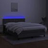 vidaXL Box spring postel s matrac&iacute; a LED tmavě &scaron;ed&aacute; 140x190 cm textil