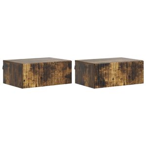 vidaXL N&aacute;stěnn&yacute; nočn&iacute; stolek 2 pcs Kouřov&yacute; dub 49 x 34,5 x 20 cm