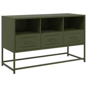 vidaXL TV skř&iacute;ňka olivově zelen&aacute; 100,5 x 39 x 60,5 cm ocel