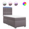 vidaXL Box spring postel s matrac&iacute; &scaron;ed&aacute; 100x200 cm uměl&aacute; kůže
