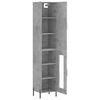 vidaXL Skř&iacute;ň highboard betonově &scaron;ed&aacute; 34,5x34x180 cm kompozitn&iacute; dřevo
