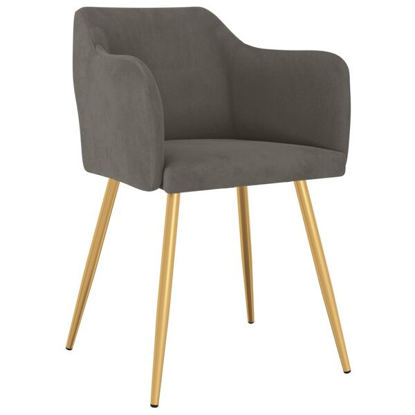 vidaXL J&iacute;deln&iacute; židle 6 ks tmavě &scaron;ed&eacute; samet