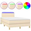 vidaXL Box spring postel s matrac&iacute; a LED kr&eacute;mov&aacute; 120 x 200 cm textil