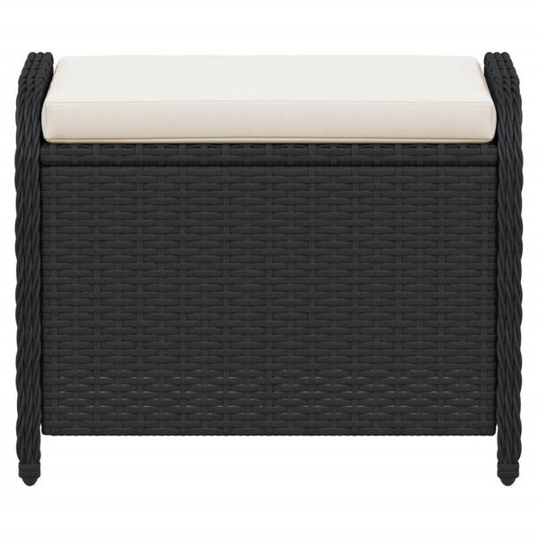 vidaXL Zahradn&iacute; stolička s podu&scaron;kou čern&aacute; 58 x 46 x 46 cm polyratan