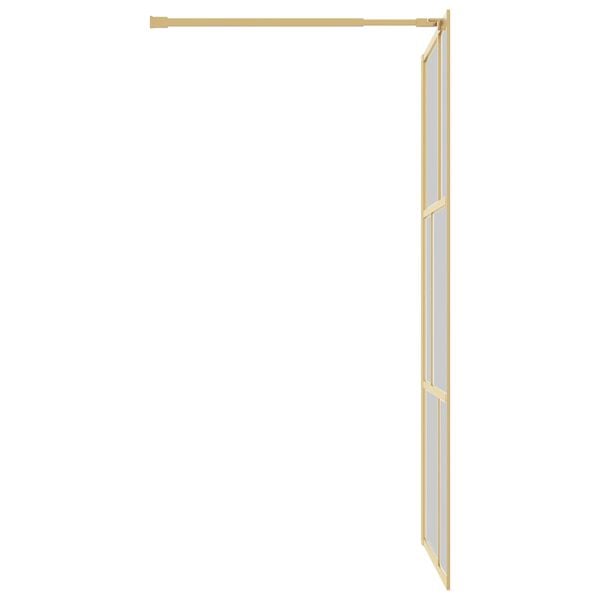vidaXL Z&aacute;stěna do průchoz&iacute; sprchy čir&eacute; ESG sklo zlat&aacute; 115 x 195 cm