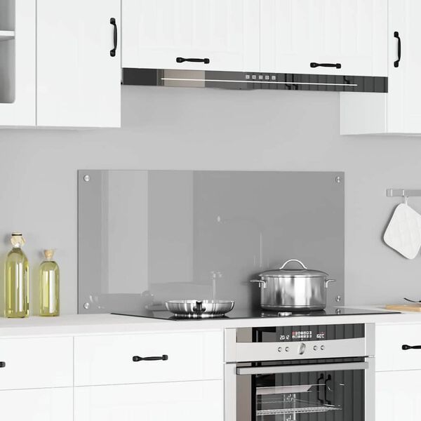 vidaXL Kuchyňsk&aacute; z&aacute;stěna Světle &scaron;ed&aacute; 110 x 50 x 0,6 cm tvrzen&eacute; sklo