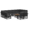vidaXL Venkovn&iacute; pohovkov&aacute; souprava 13 pcs Čern&aacute; a tmavě &scaron;ed&aacute; Polyester