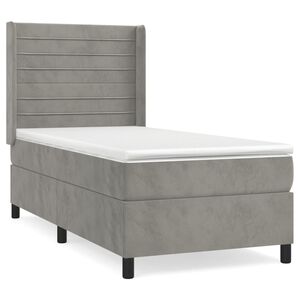 vidaXL Box spring postel s matrac&iacute; světle &scaron;ed&aacute; 80 x 200 cm samet