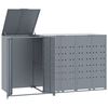 vidaXL Box na 3 popelnice &scaron;ed&yacute; 207 x 79 x 117 cm ocel