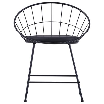 vidaXL Jídelní židle se sedáky z umělé kůže 2 ks černé ocelové