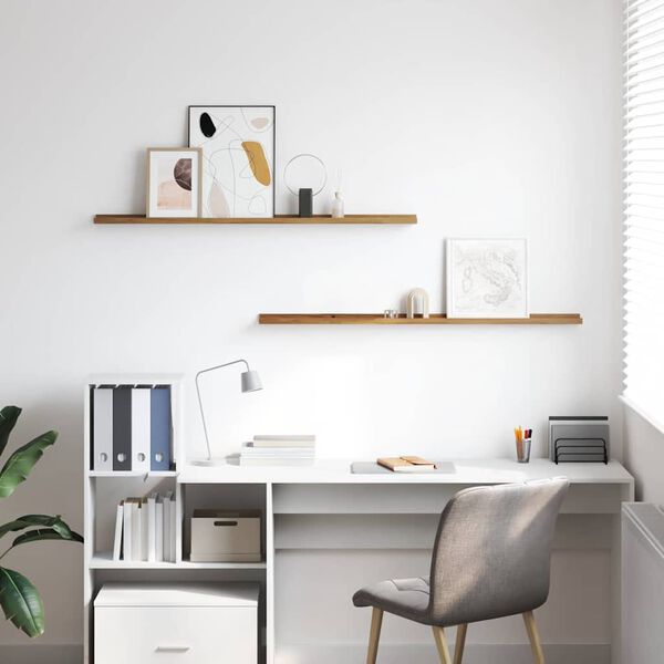 vidaXL N&aacute;stěnn&aacute; polička 2 pcs Hněd&aacute; 115 x 9 x 3 cm kompozitn&iacute; dřevo