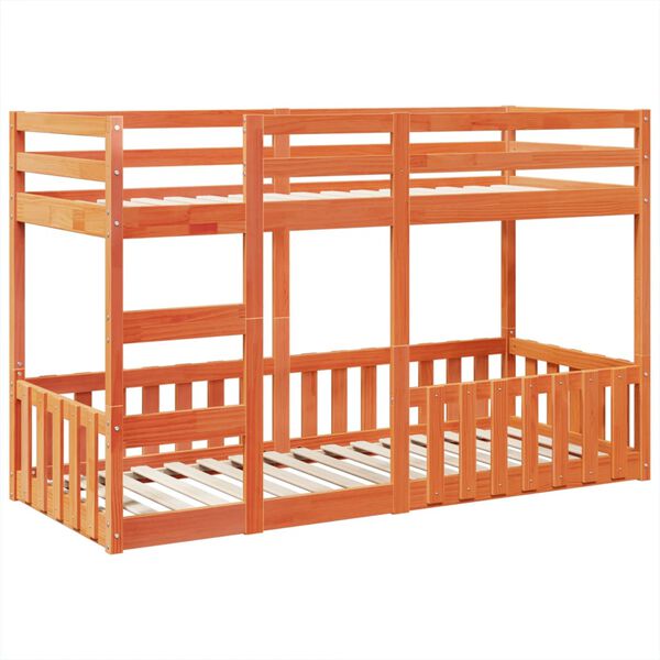 vidaXL Patrov&aacute; postel voskově hněd&aacute; 90x190 cm masivn&iacute; borov&eacute; dřevo