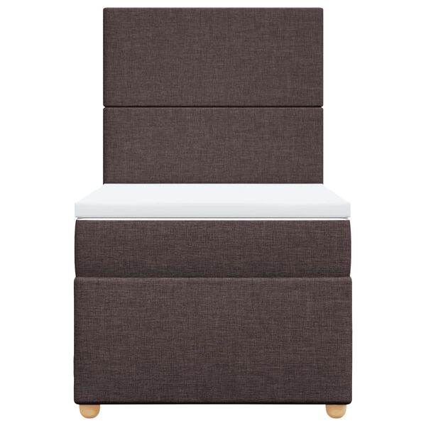 vidaXL Box spring postel s matrac&iacute; tmavě hněd&aacute; 100 x 200 cm textil