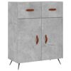 vidaXL Př&iacute;born&iacute;k betonově &scaron;ed&yacute; 69,5 x 34 x 90 cm kompozitn&iacute; dřevo