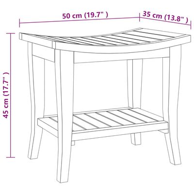 vidaXL Odkládací stolek do koupelny 50x35x45 cm masivní teakové dřevo