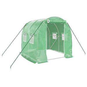vidaXL Sklen&iacute;k s ocelov&yacute;m r&aacute;mem zelen&yacute; 4 m&sup2; 2 x 2 x 2 m