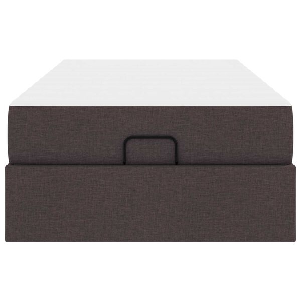 vidaXL R&aacute;m postele s matrac&iacute; s matrac&iacute; 2 pcs Žlutohněd&aacute; textil