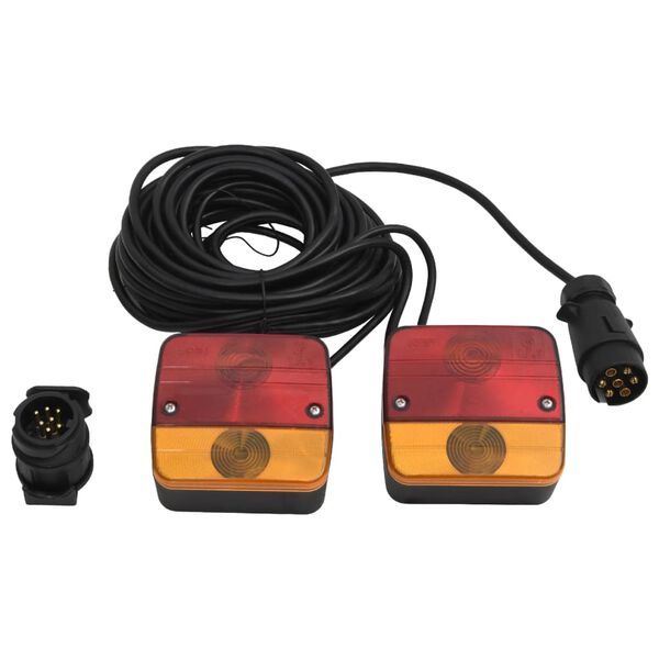 vidaXL Světla na př&iacute;věs 2 ks červen&aacute; 10,5x5x9,5cm 12V klasick&eacute; ž&aacute;rovky