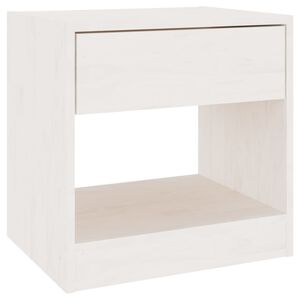 vidaXL Nočn&iacute; stolek b&iacute;l&yacute; 40 x 31 x 40 cm masivn&iacute; borov&eacute; dřevo
