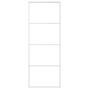 vidaXL Posuvn&eacute; dveře ml&eacute;čn&eacute; ESG sklo a hlin&iacute;k 76 x 205 cm b&iacute;l&eacute;