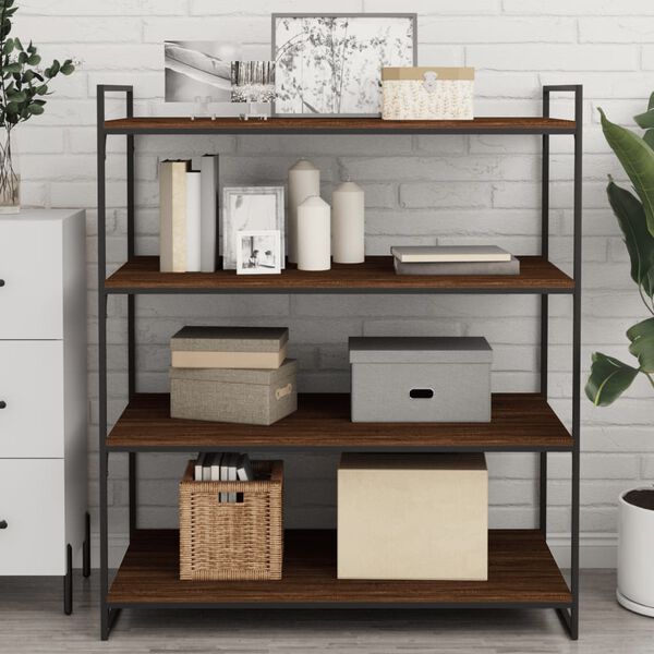 vidaXL N&aacute;stěnn&eacute; police 4 ks hněd&yacute; dub 100x50x1,5 cm kompozitn&iacute; dřevo