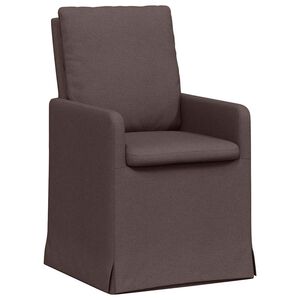 vidaXL J&iacute;deln&iacute; židle 2 ks textil Tmavě hněd&aacute; 57 x 67 x 98 cm