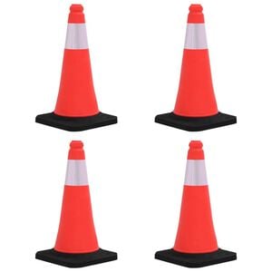 vidaXL Reflexn&iacute; dopravn&iacute; kužely s těžk&yacute;mi z&aacute;kladnami 4 ks 50 cm