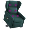 vidaXL Elektrick&eacute; zvedac&iacute; mas&aacute;žn&iacute; polohovac&iacute; křeslo zelen&eacute; textil