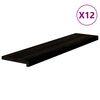 vidaXL N&aacute;&scaron;lapy na schody 12 ks hnědo-čern&eacute; 110x30x2 cm masivn&iacute; dub