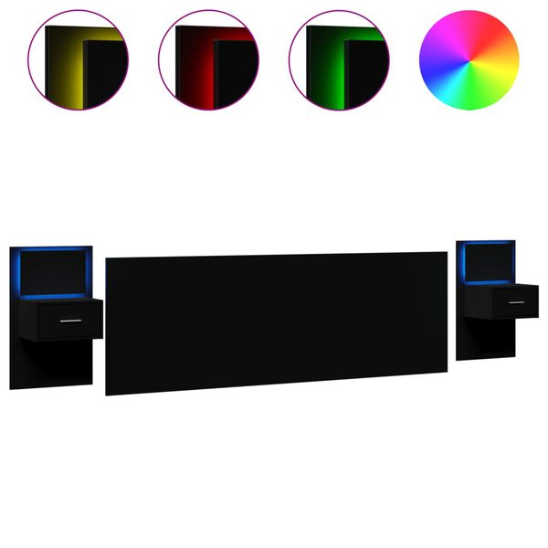 vidaXL Čelo postele se skř&iacute;ňkami čern&eacute; 240 cm kompozitn&iacute; dřevo