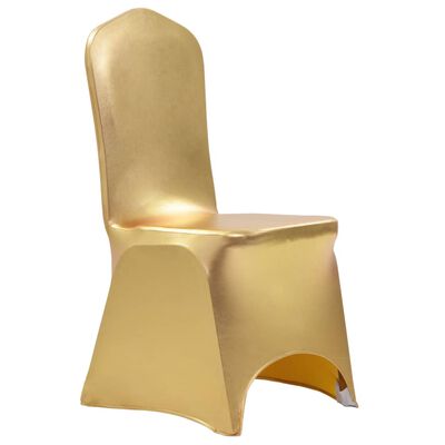vidaXL Potahy na židle 25 ks napínací zlaté